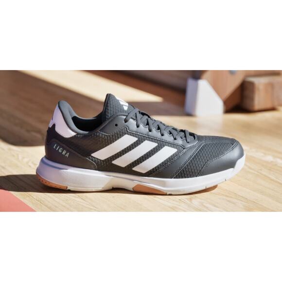 Adidas Men's Core Black Cloud White Ligra 8 Indoor Shoes Size 14 - Picture 11 of 12